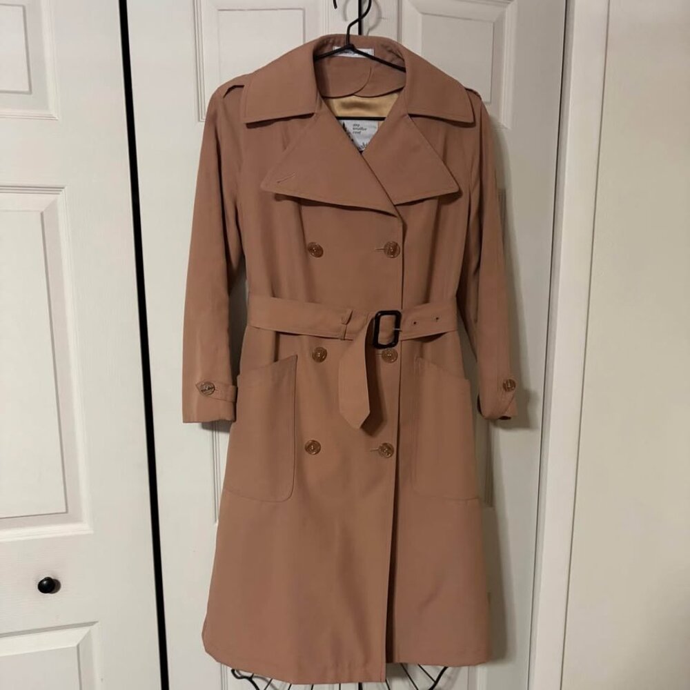 Women’s VTG Misty Harbor DoubleBreasted Any Weather Trench Coat Sz 6 Wool Lining
